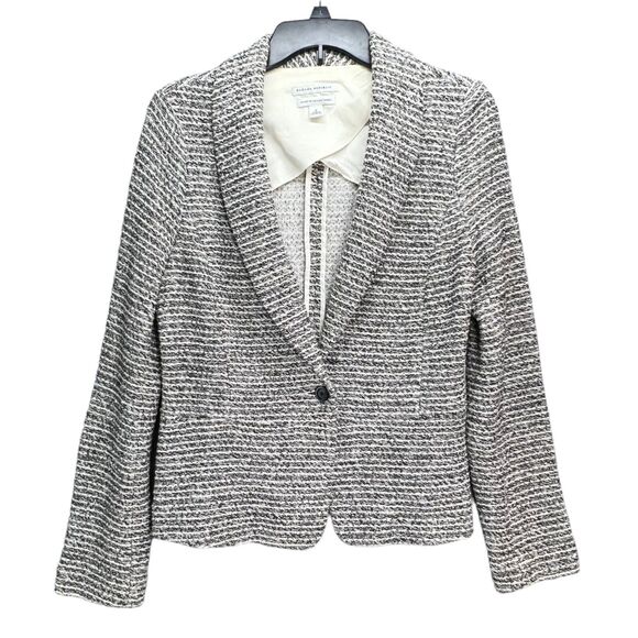 Banana Republic Jackets & Blazers - Banana Republic Blazer Womens 8 Black Combo Tweed Knit Corpcore Classic Timeless